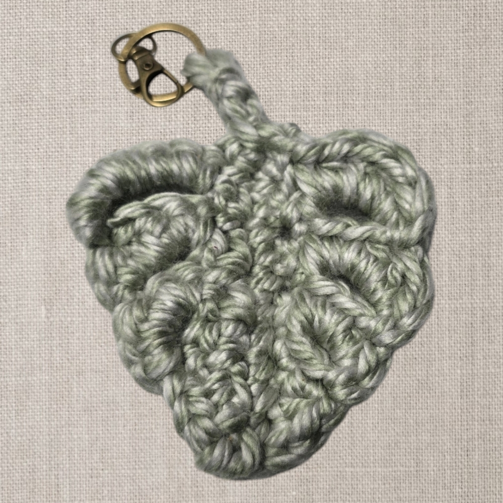 Crocheted Leaf Keychain